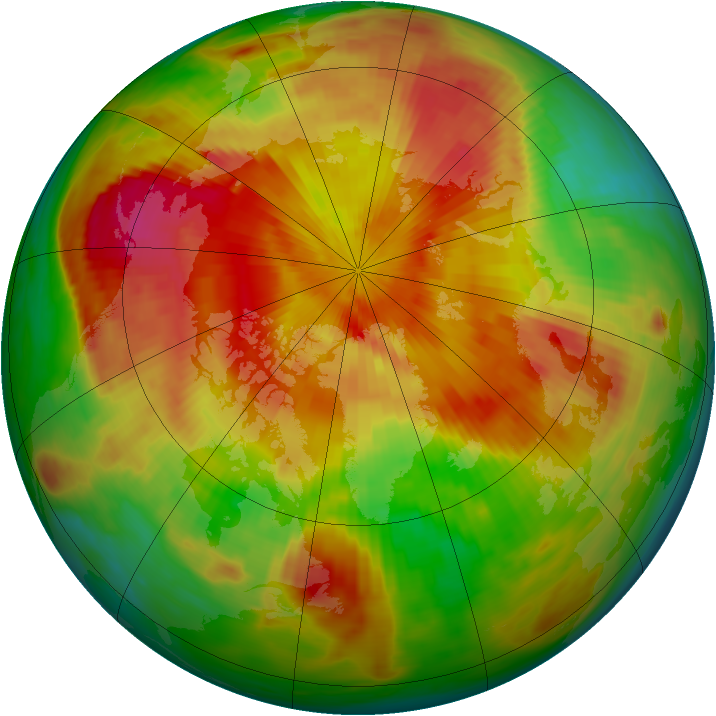 Arctic ozone map for 26 April 1985